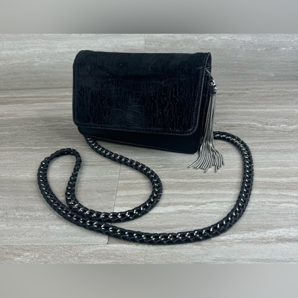 Aimee Kestenberg Foldover Leather Wrapped Chain Cross Body Leather Bag - Picture 1 of 13